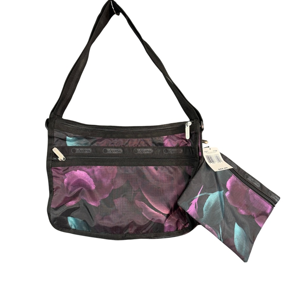 NWT LeSportsac Deluxe Everyday Bag Splendor Night Floral Crossbody Pouch 7507